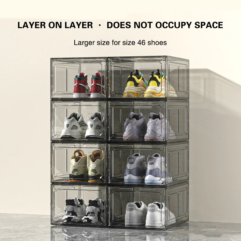 Shoe Box Display - Transparent Shoe Box Magnetic Suction Door