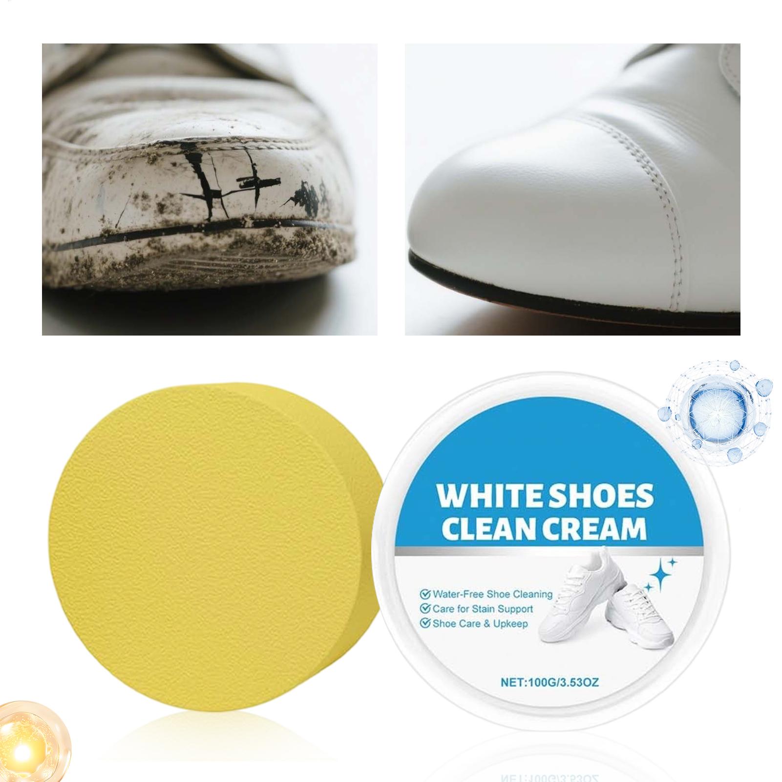 White Sneaker Care Kit - Sneaker Cleaner cream 100g Anti-Yellow Scrubber