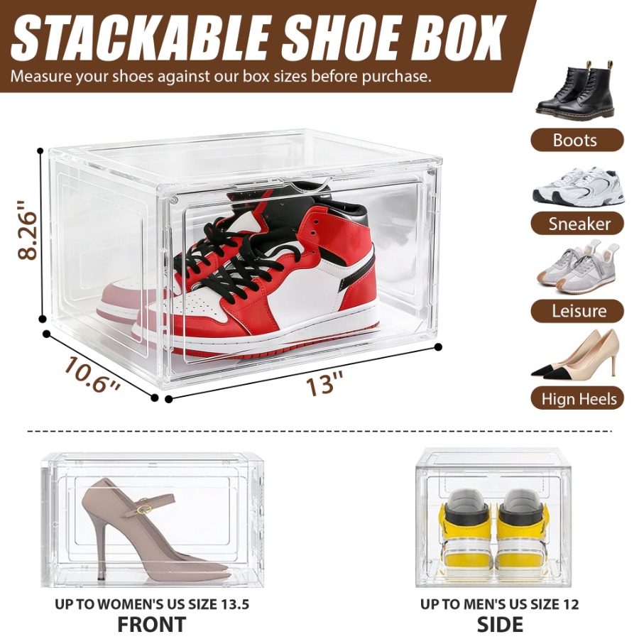 Clear Stackable Shoe Storage B - đánh giá và giá Shoe Box Display