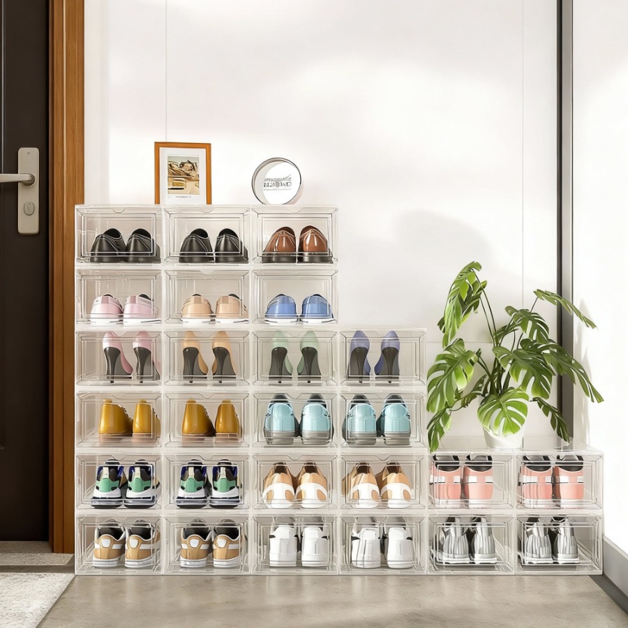 Clear Stackable Shoe Storage B - đánh giá và giá Shoe Box Display