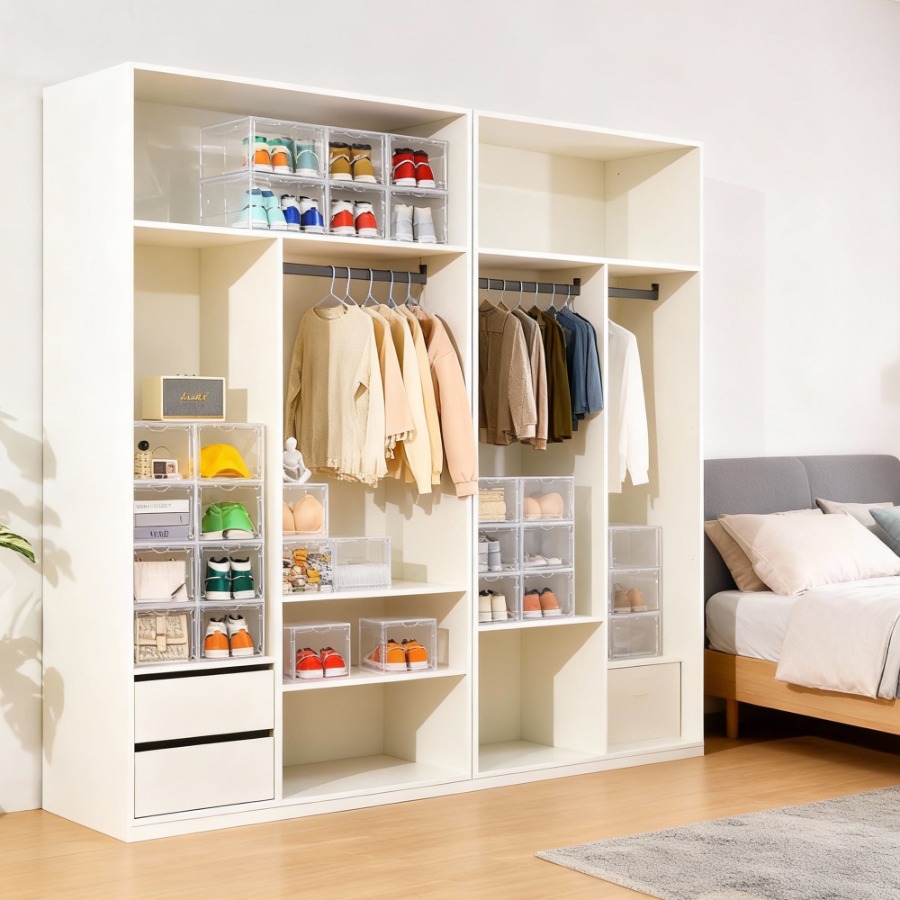 Clear Stackable Shoe Storage B - đánh giá và giá Shoe Box Display