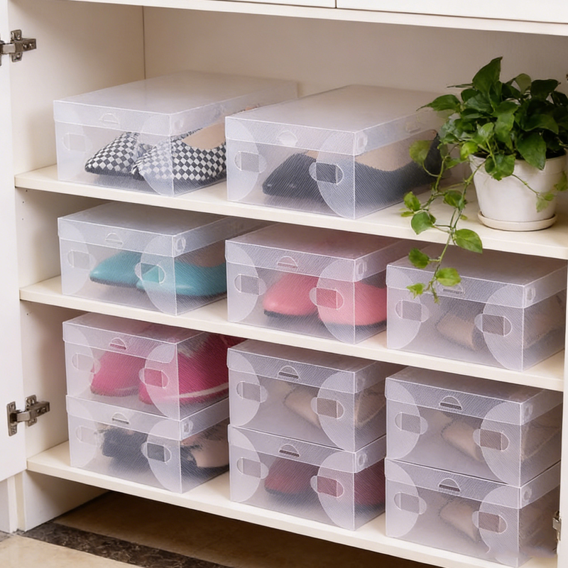 12 Piece Transparent Shoe Box  - đánh giá và giá Shoe Box Display