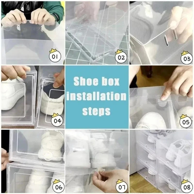 6PCS Transparent Shoe Boxes St - đánh giá và giá Shoe Box Display