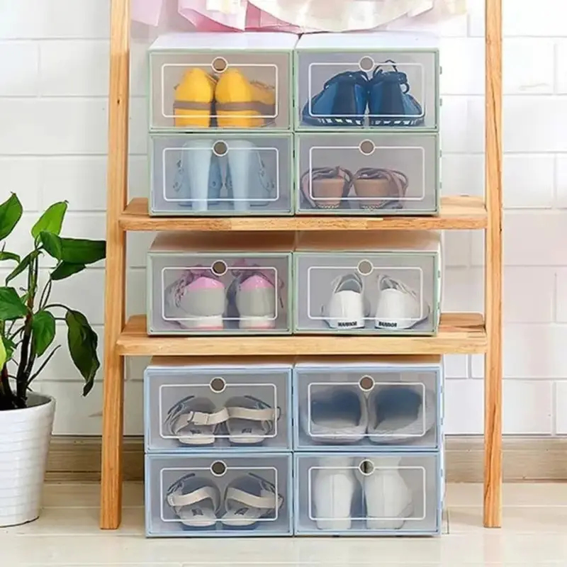 6Pcs Transparent Plastic Shoe  - đánh giá và giá Shoe Box Display